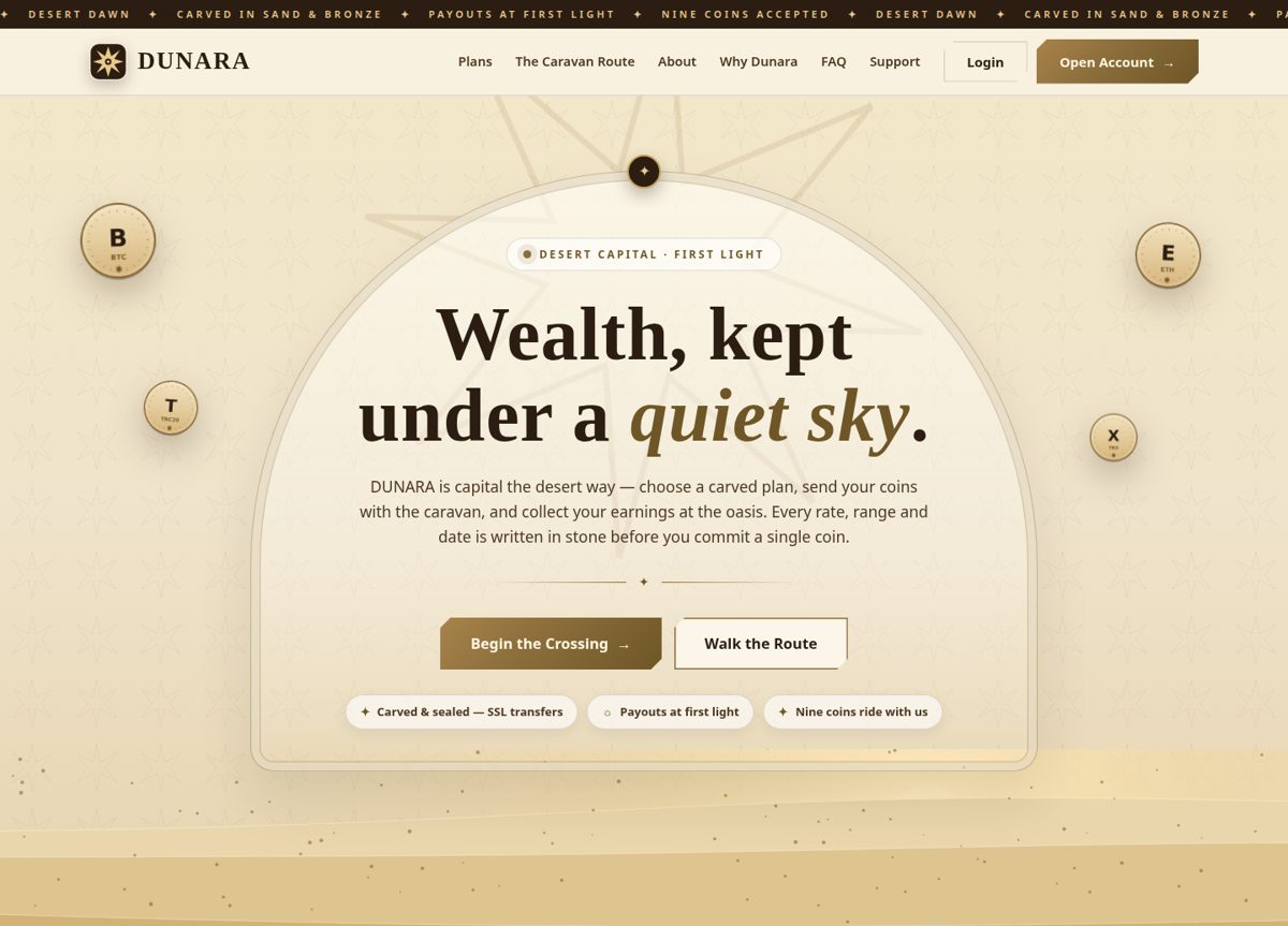 DUNARA — HYIP Template Pack